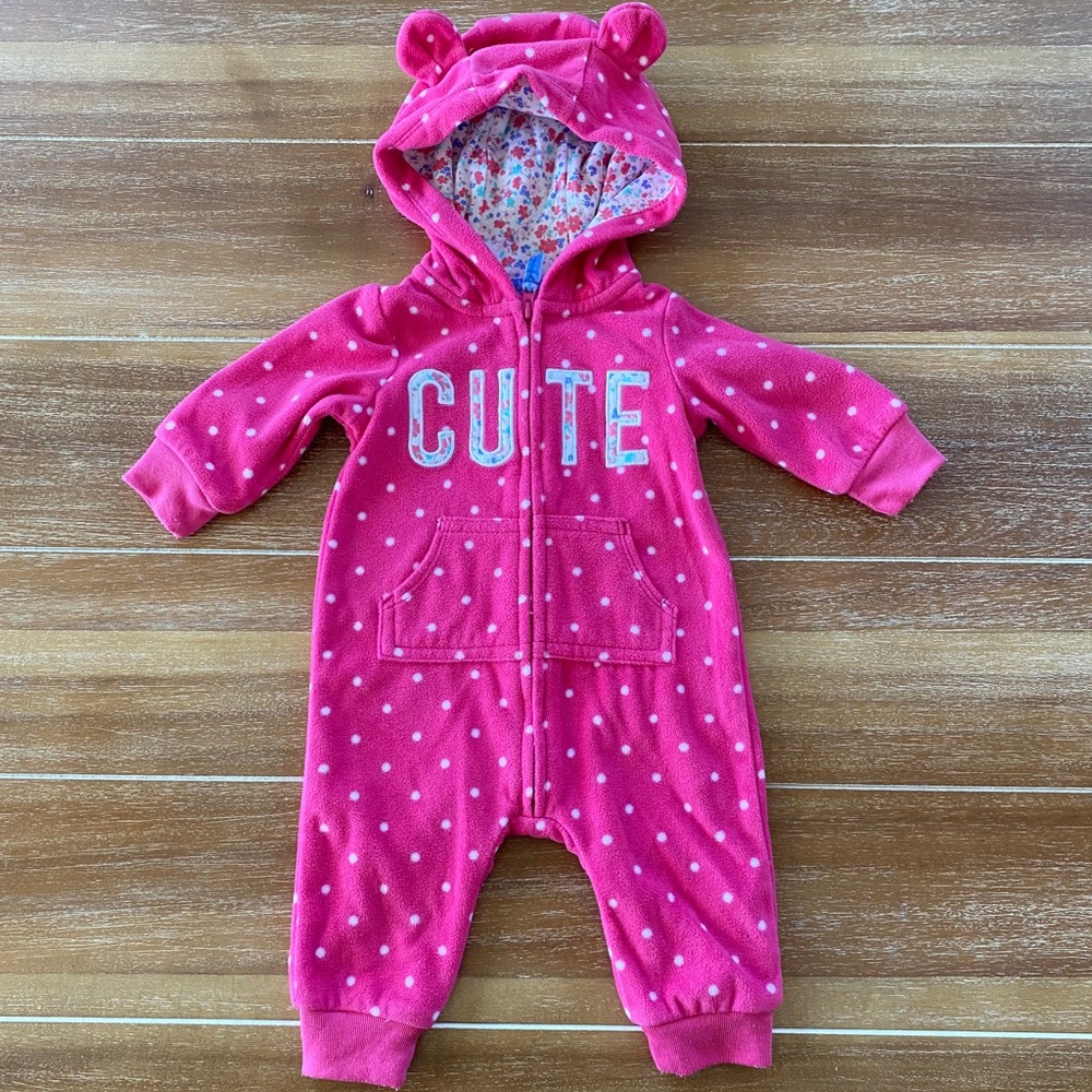 Carter’s pink fleece CUTE bunting
